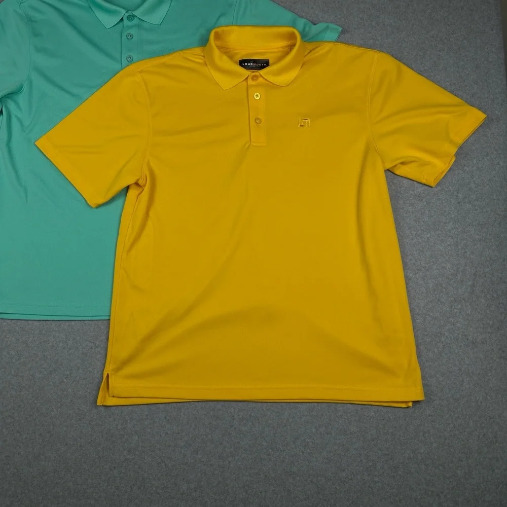 LOT OF 3 Loudmouth Polo Shirts Mens L Short Sleeve Golf Athletic Preppy Casual - Picture 9 of 16